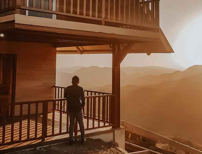 A Beautiful View From A Stylish Wooden House