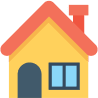 Small Yellow and Red House Icon Image