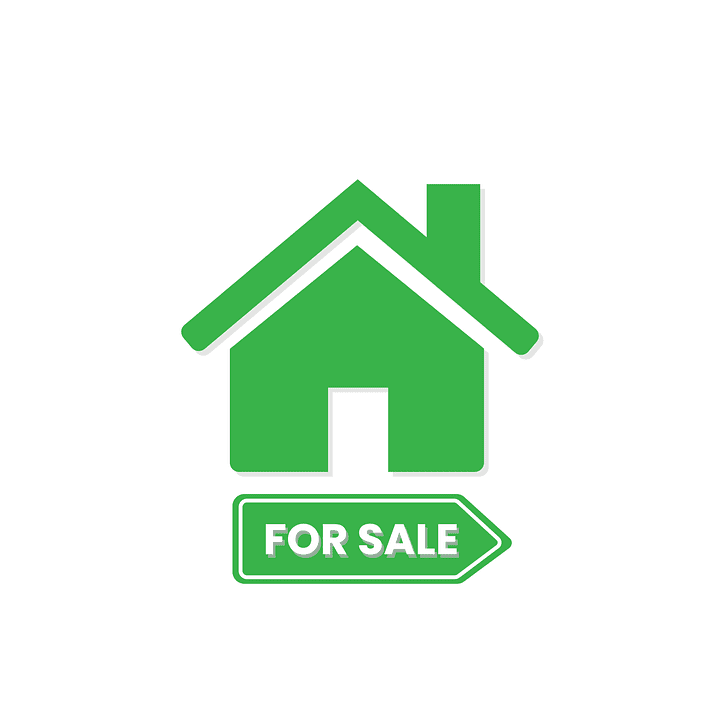  A Computerized Picture of a Green Home Labeled “For Sale”