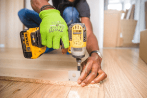 A man renovating a property.