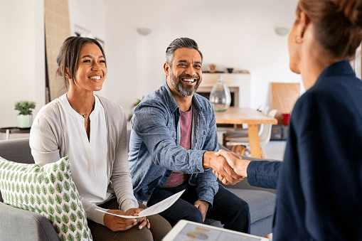 A couple buying a new home