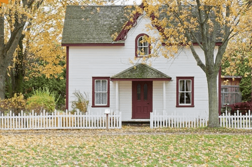 A house with a tree on its front