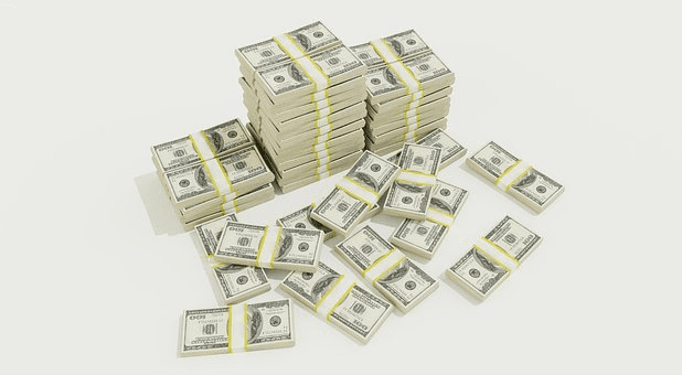 stacks of dollar bills