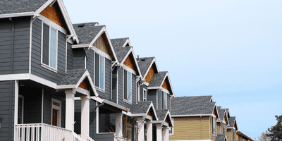 row of houses on one block