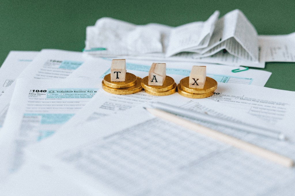 Tax Written on Wooden Blocks