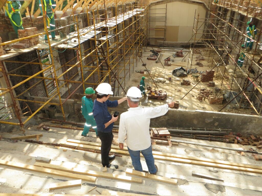 Men working at a construction site.