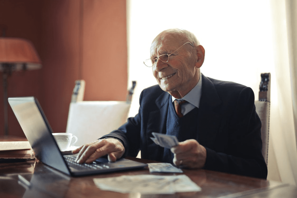 A hard money lender working on his laptop