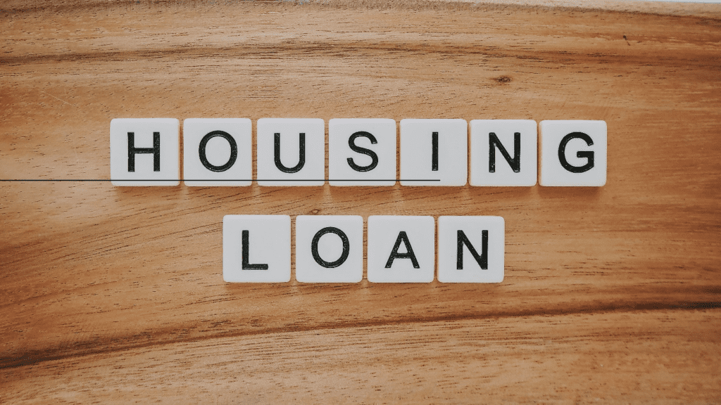 Housing loan written with scrabble tiles.