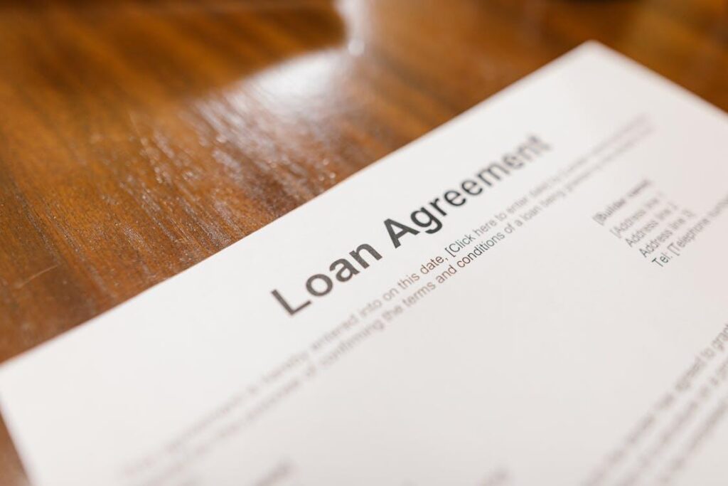 A loan agreement document