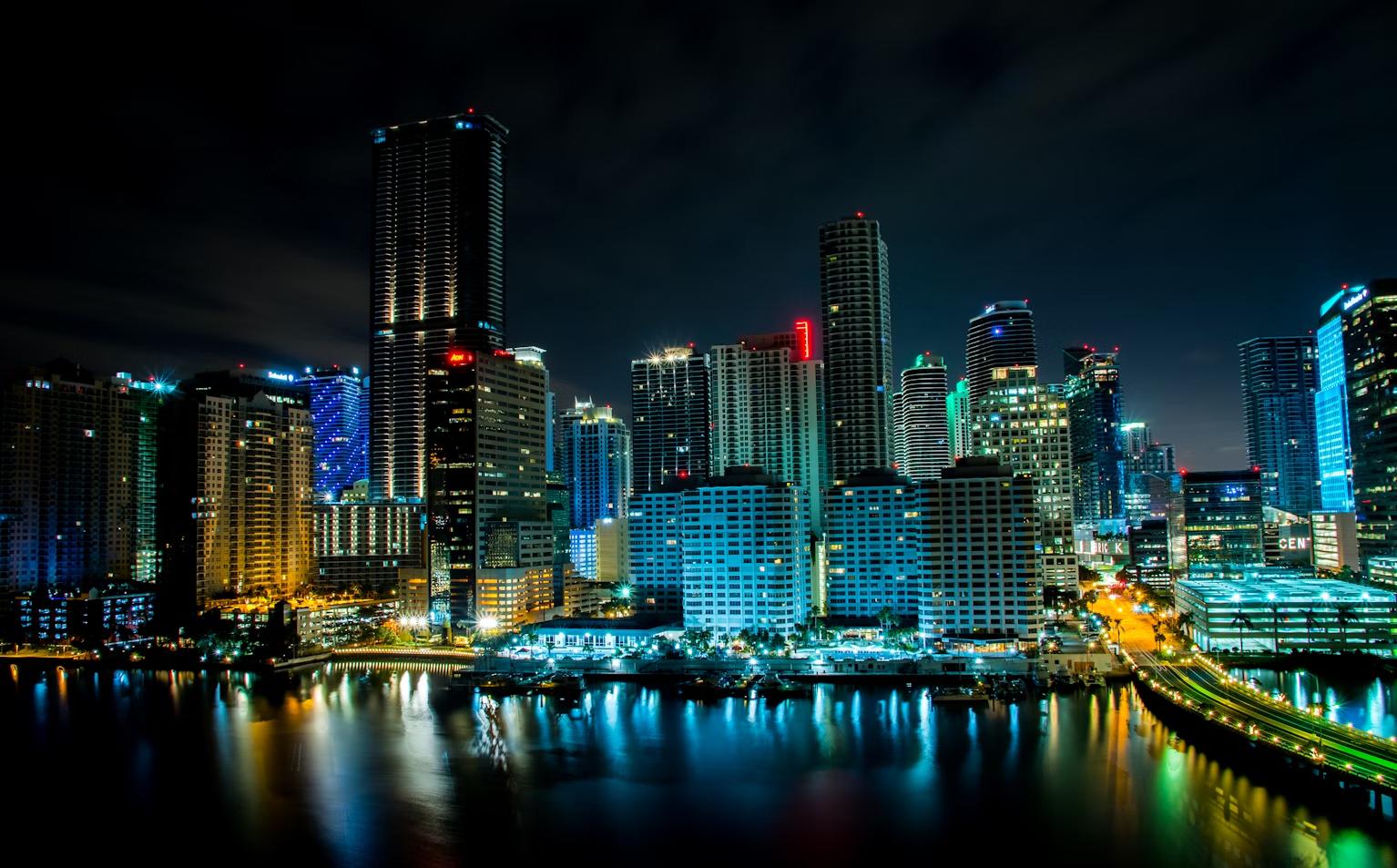 Miami during nighttime 