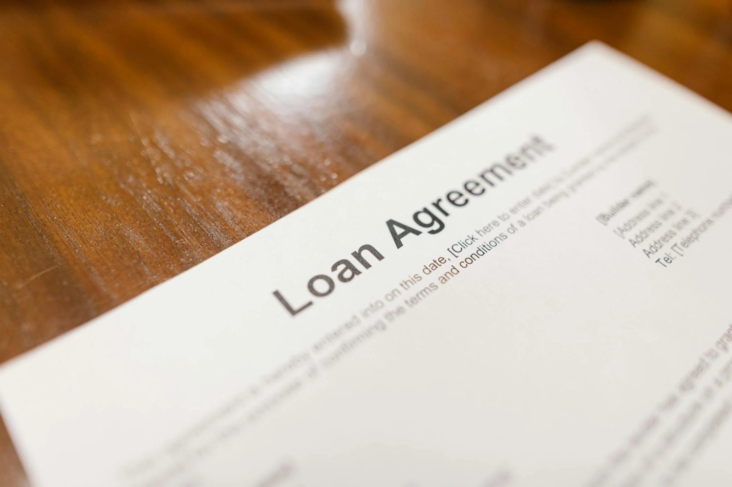 A commercial loan agreement