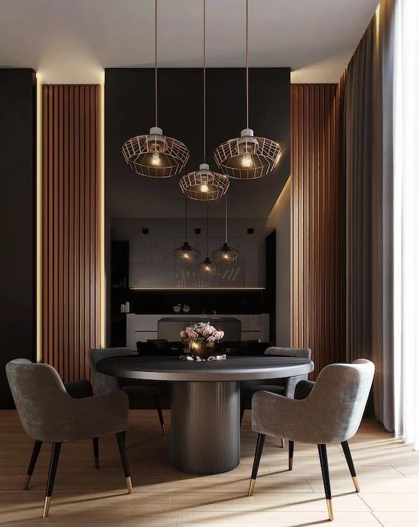 A dining table in a luxury home