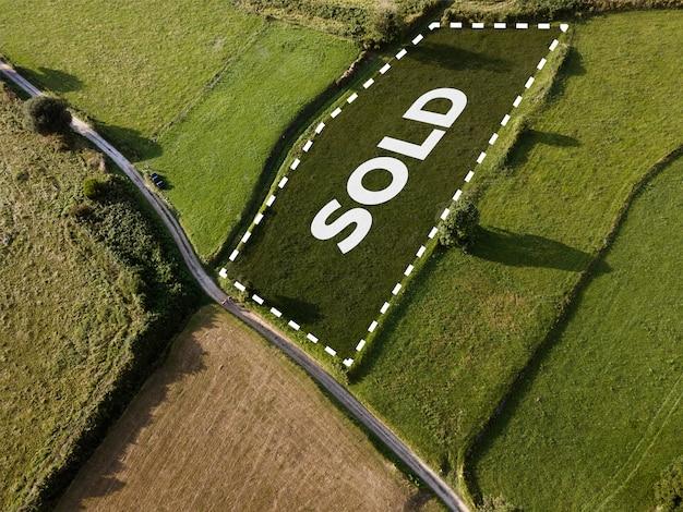 A part of land highlighted with SOLD
