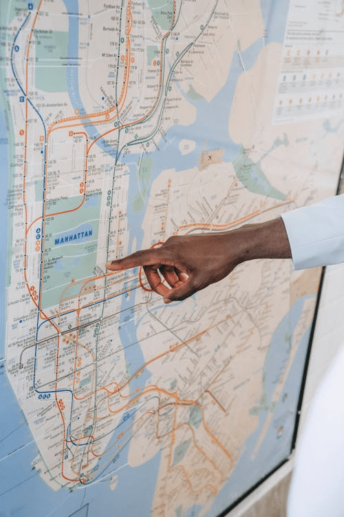 A zoning map displaying commercial, residential, and industrial areas.