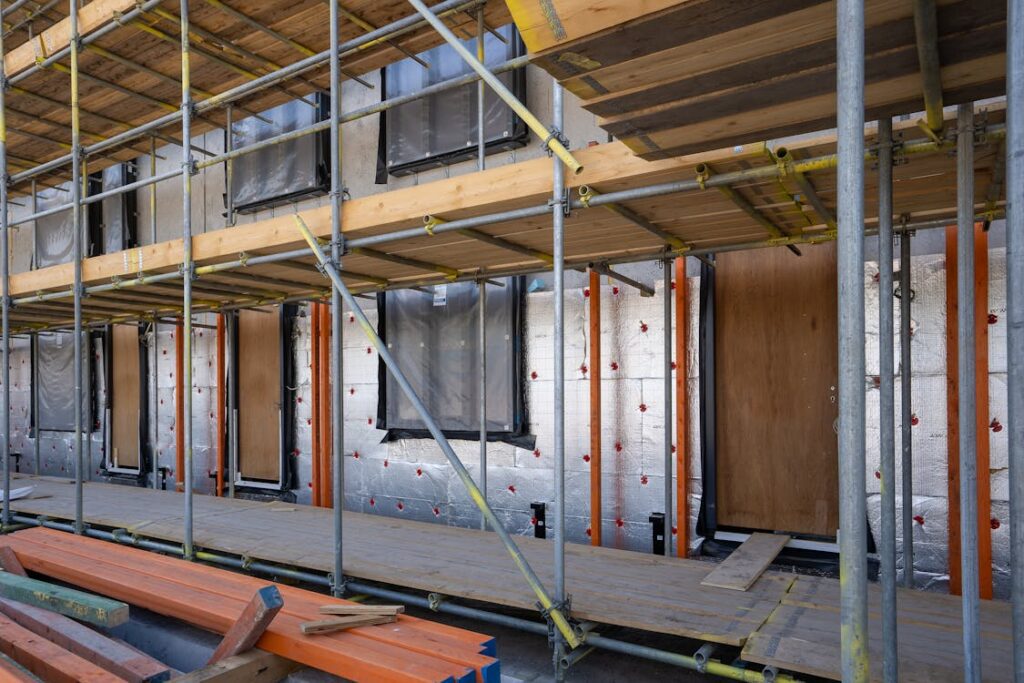 A residential building under construction