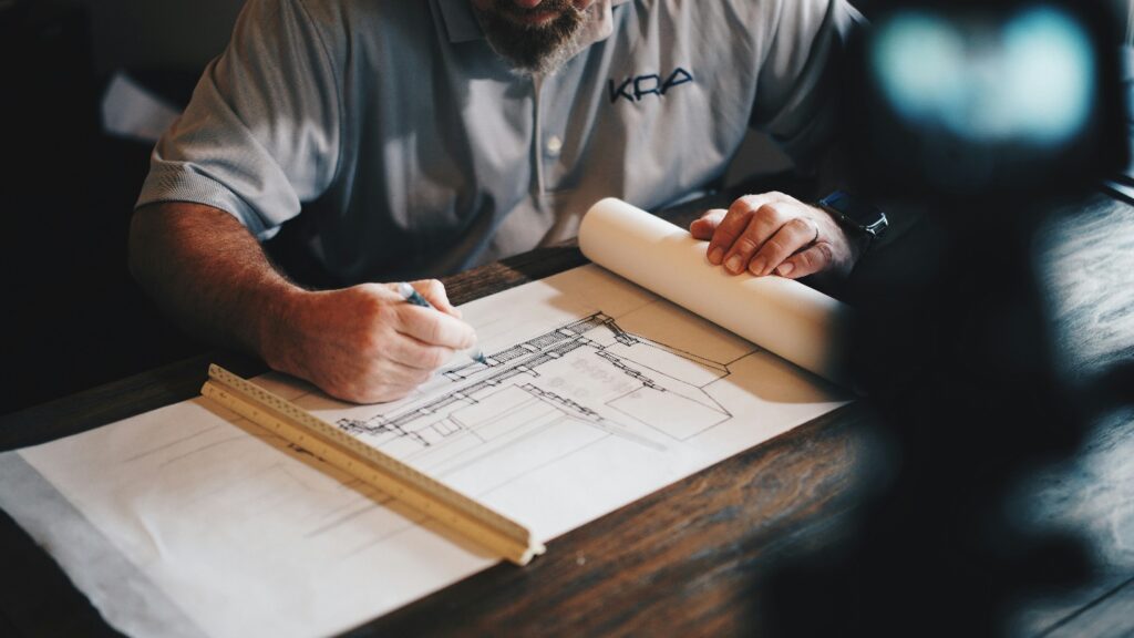 Architect working on a construction project