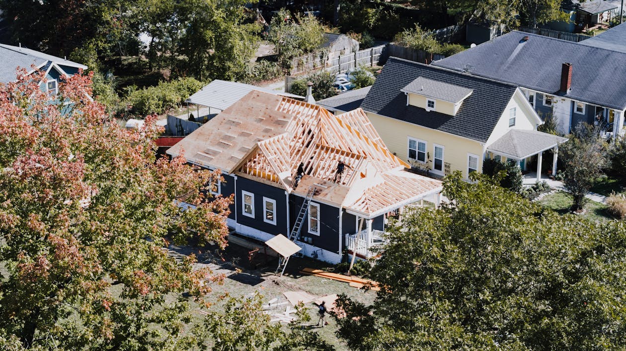 A residential property being constructed