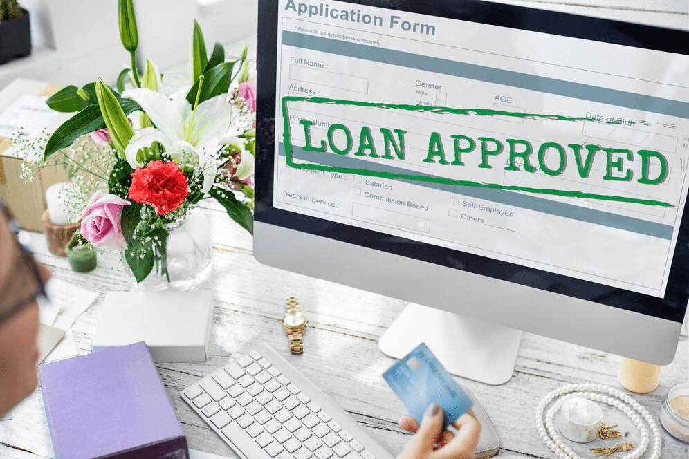 A loan form on a PC