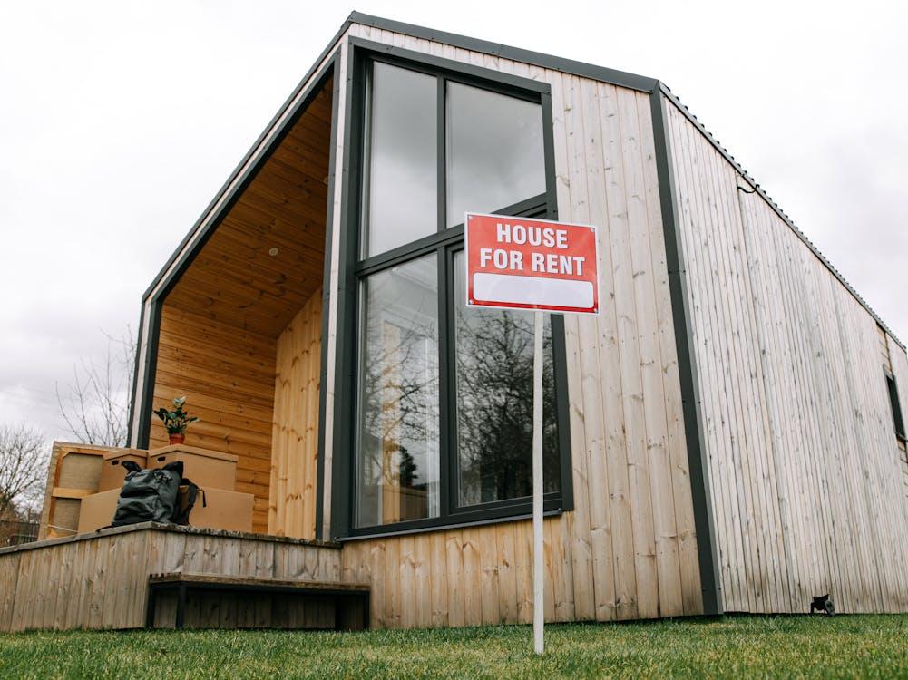A large house put up for rent.