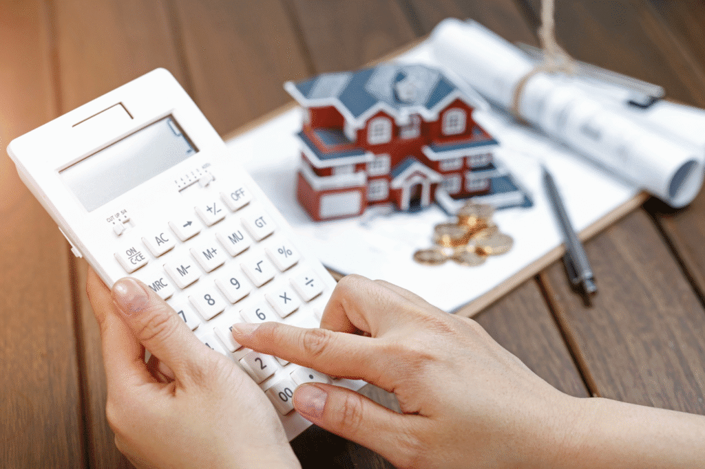 a person using a calculator