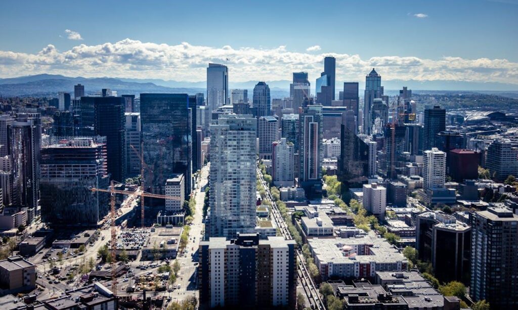 an aerial view of commercial real estate in Washington