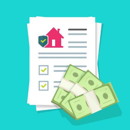 3D image of bills and documents