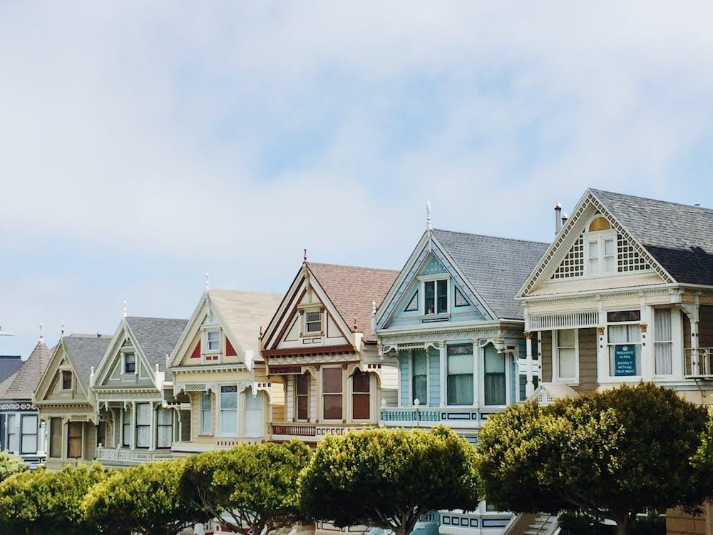 Residential neighborhood of homes along California’s coastline.