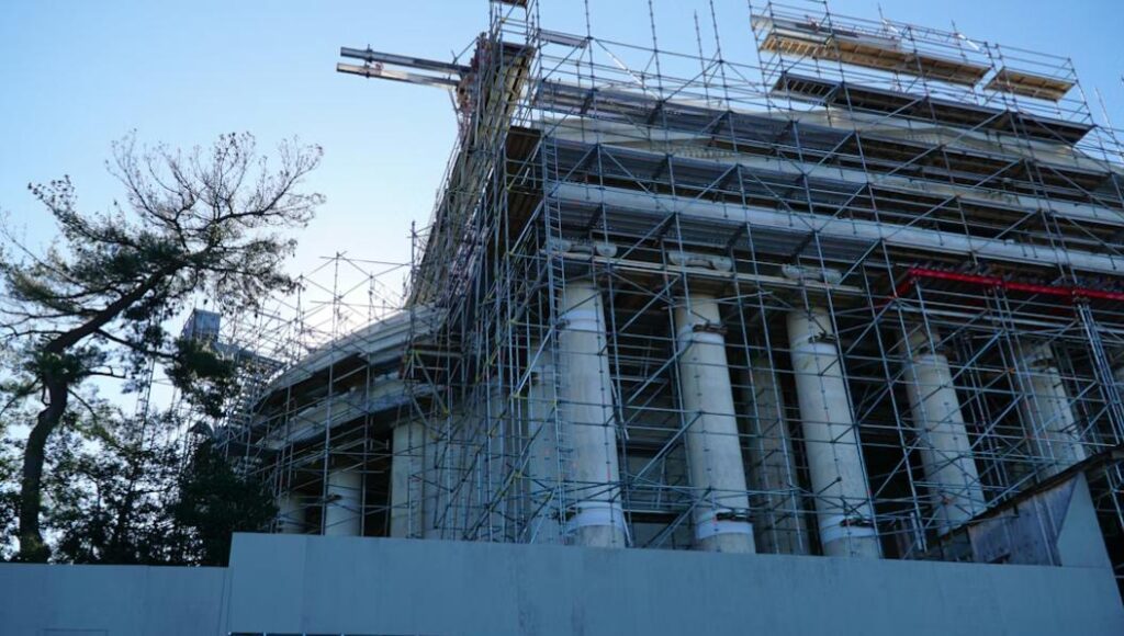 This image shows a building under construction.