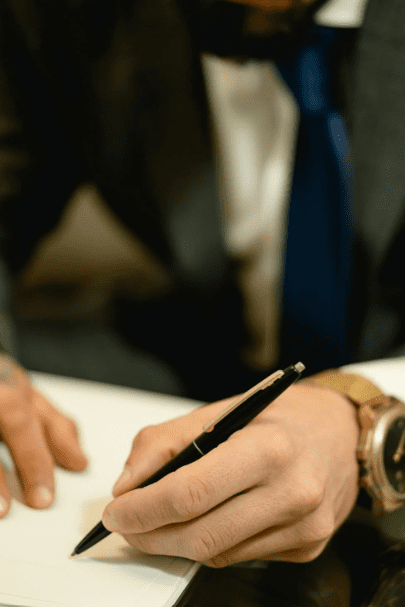 A person filling out a loan application.