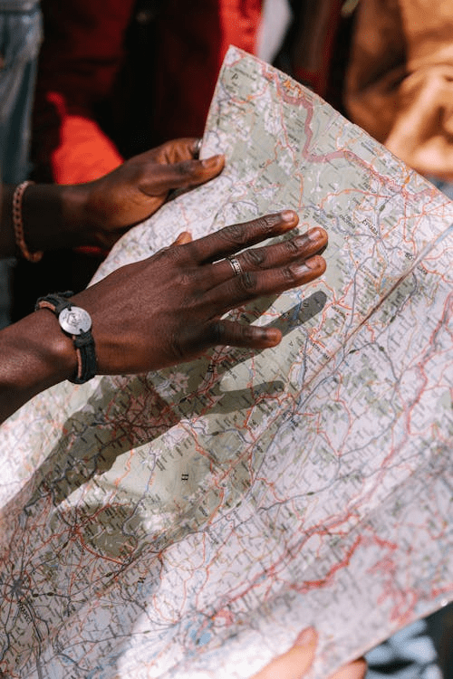 A city map showing distinct neighborhoods and zoning overlays