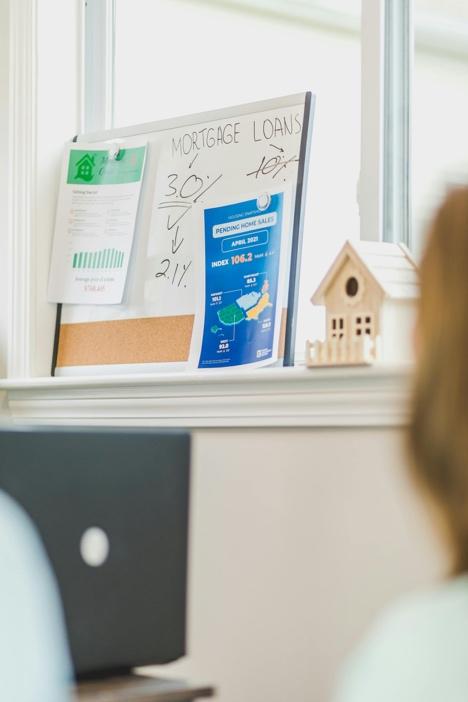 Mortgage and bridge loan concepts outlined on a whiteboard