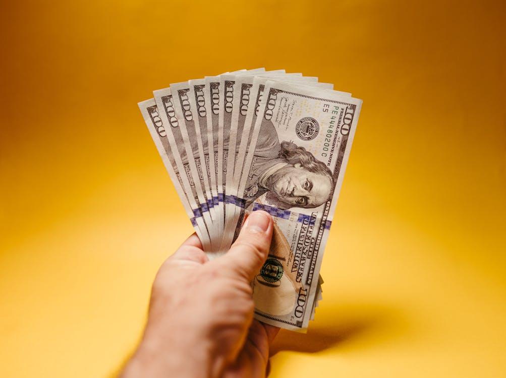 A person holding money